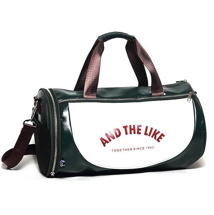 

Factory wholesale package outdoor leisure leather fitness bag large capacity portable sports handbag trend Korean version color leathers handbags, Picture color