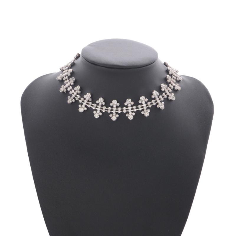 

Chokers Rhinestone Choker Flower Necklace Statement 2021 Luxury Crystal Women Chocker Body Jewelry