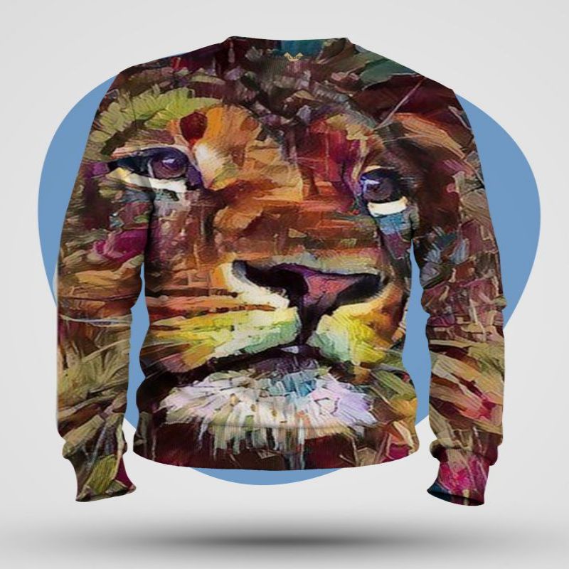 

Lion personality design 3D printing hoodie visual impact party top punk gothic round neck high quality American sweatshirt hoodie, Black