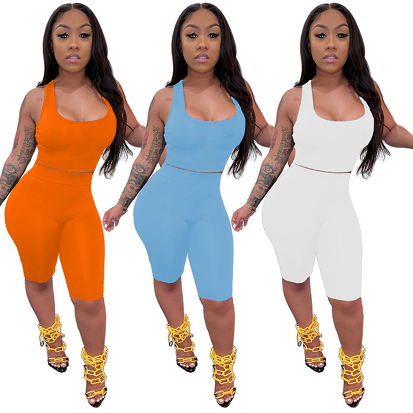 

Summer clothing Women tracksuits outfits 2XL Plus size sexy t-shirt shorts crew neck sportswear yoga 2 piece sets fashion capris sports suit 4668, Gray