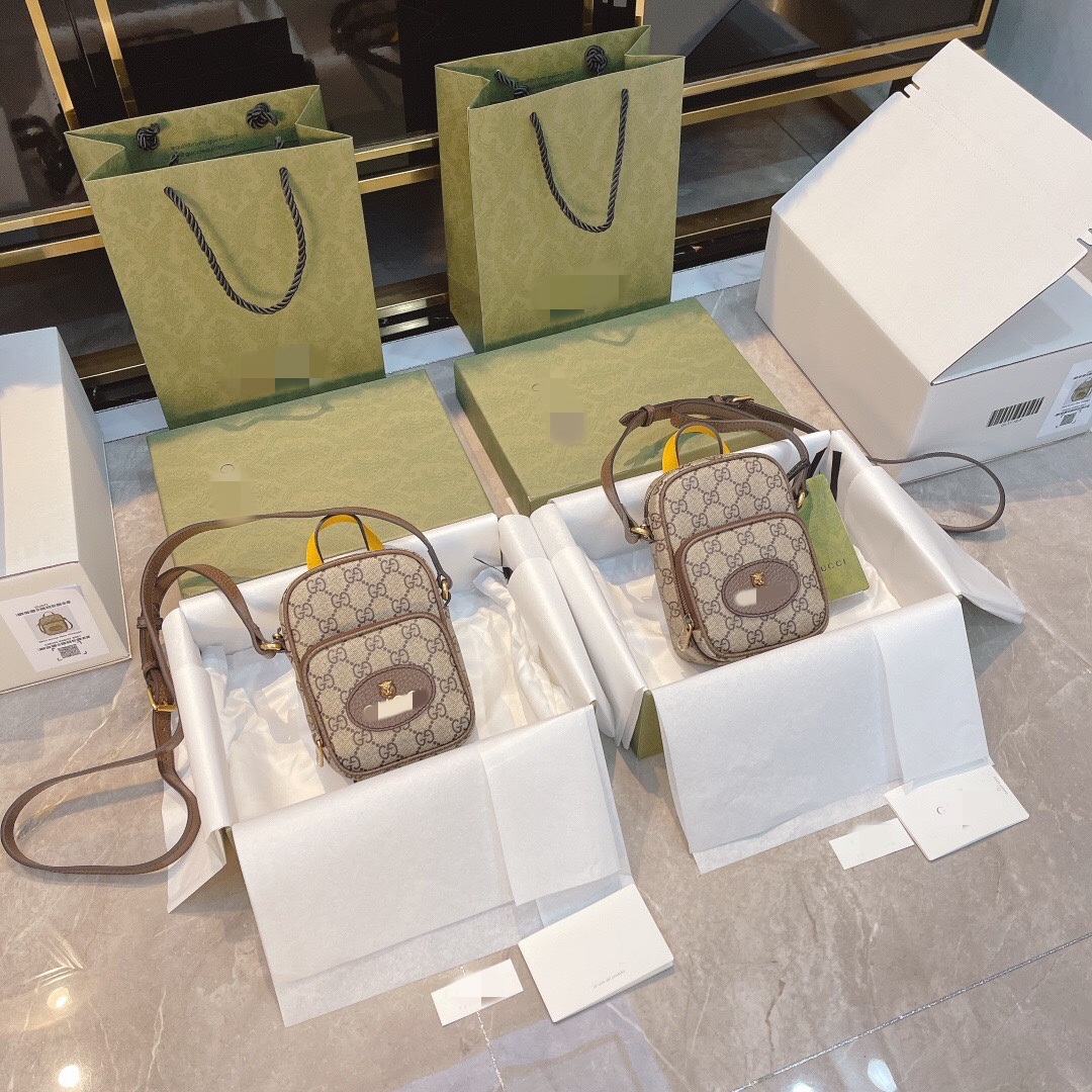 

GG LV Louis Vitton Wallets Neo Vintage Luxurys Designers Tiger head phone crossbody bags Handbags Coin Purse Men Women Fashion Vutto, Red;black