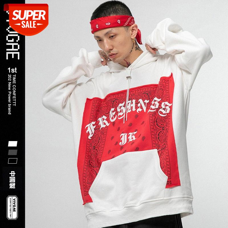 

VivGae Men's Retro Cashew Flower Applique Hip Hop Loose Clothes Hoodie Sweater #6H3r, Black