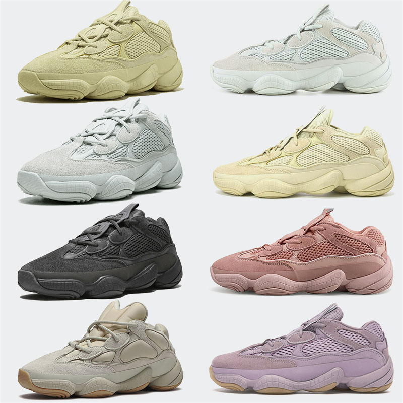 

2021 Gift With Box Kanye 500 Men Women Authentic Running Shoes Soft Vision Bone white Utility Black Blush Super Moon Yellow Salt Mens Womens Sports Sneakers Trainers, A3-super moon yellow 36-47