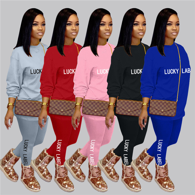 

Women Designer Letters Tracksuits Casual 2 Piece Slim Trousers Sets for Woman Spring Autumn Two Pieces Outfit, White