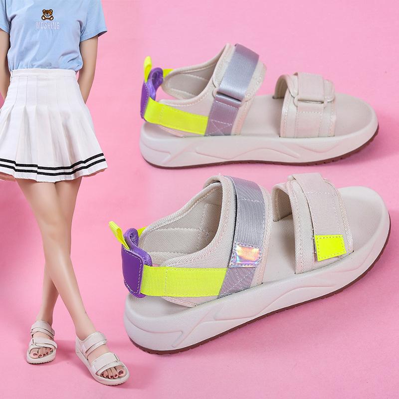 

Sandals Fashion Women Platform Flat Comfort Light Shoes Summer Beach Casual Ladies Open Toe Gladiator 2021, Beige