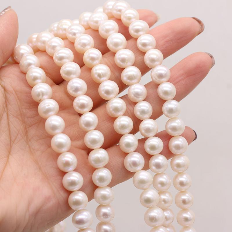 

Other Natural Real Freshwater Pearl Beads Round Shape Loose Spacer For Jewelry Making DIY Necklace Accessories 9-10mm