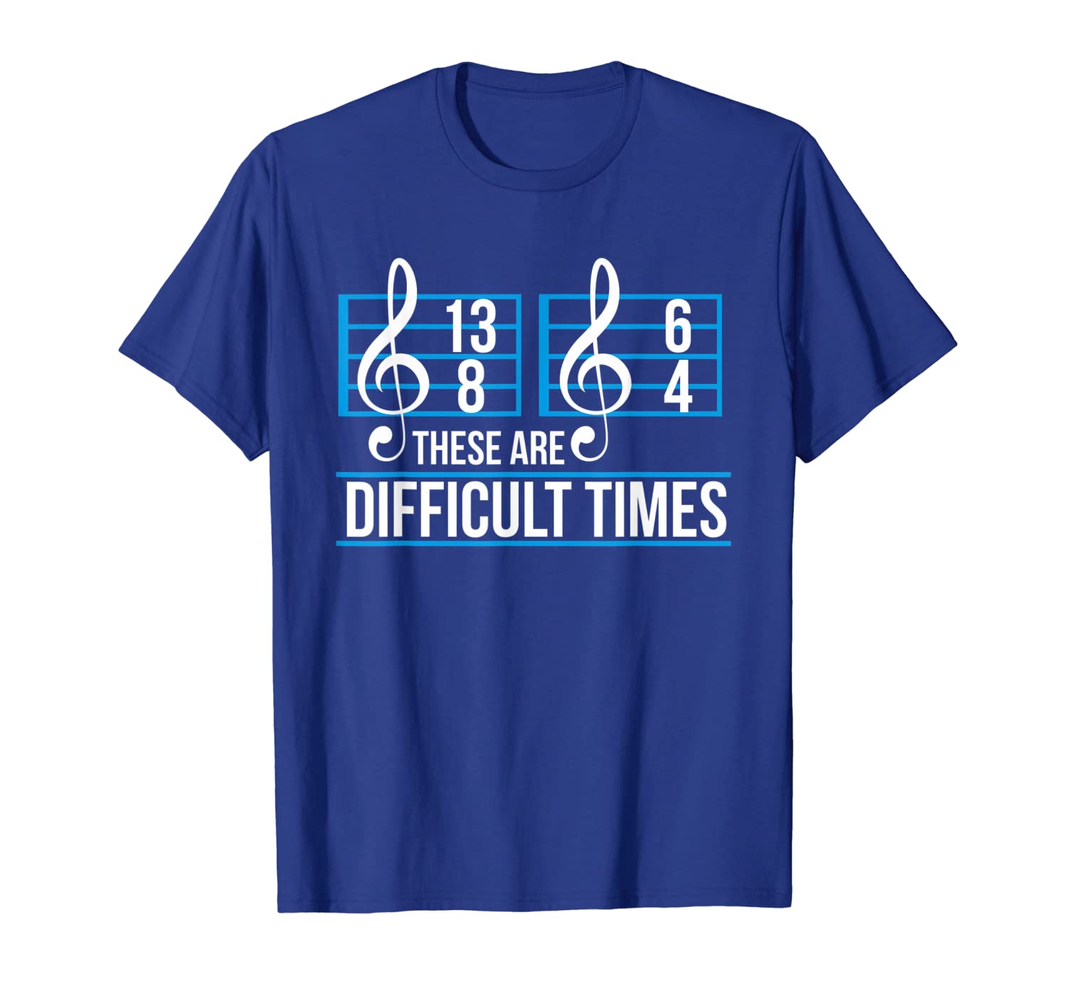 

these are difficult times music teacher student note design t-shirt, White;black