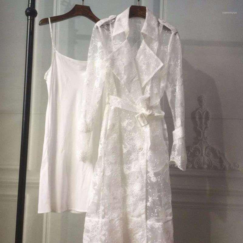 

Casual Dresses 2021 Spring Fashion Ladies Women Lace Dress Blazer Collar Runway Party Elegant Long Sleeves Gown Thin Vestidos, Picturte color