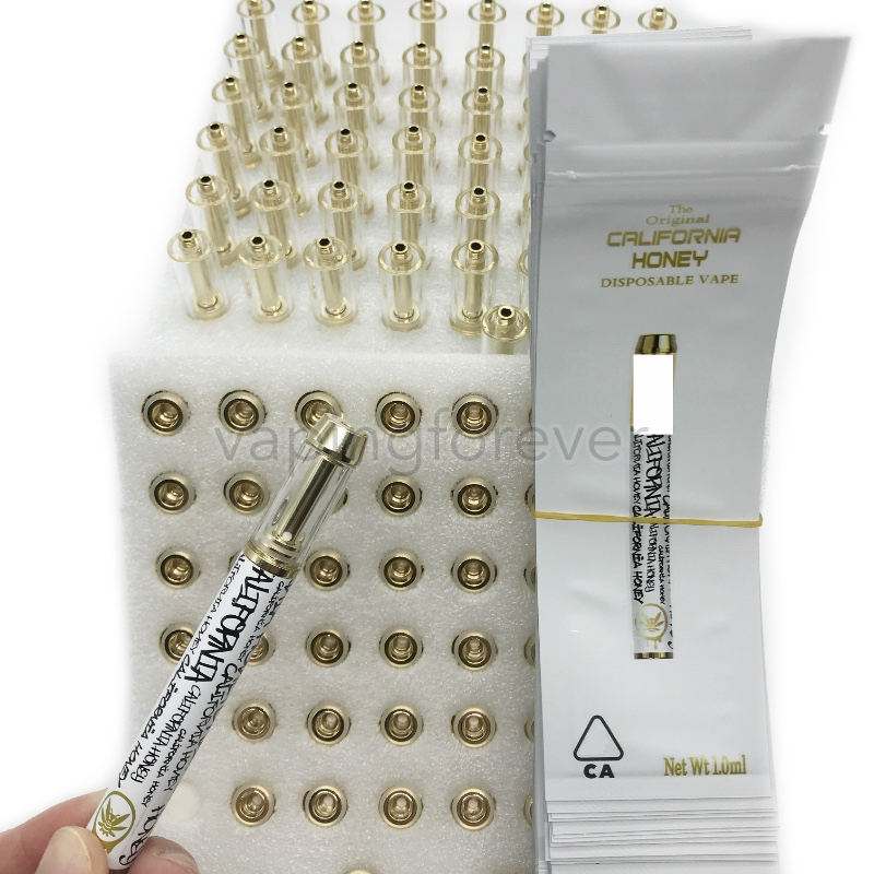 

Disposable Vape Pen Kits California Honey 1ml Tank E Cigarettes Vapes Screw in Round Tip Vaporizer 400mah Rechargeable Battery Delta 8 Atomiter Packaing, R@w g@rden