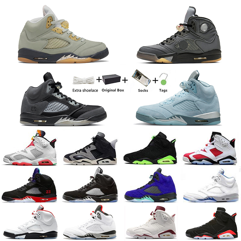 

Jumpman 5 5s mens retro basketball shoes sneakers Top 3 Shattered Backboard Bull Racer Blue Oreo OG Black Metallic men outdoor trainers sports shoe With box, Item#1