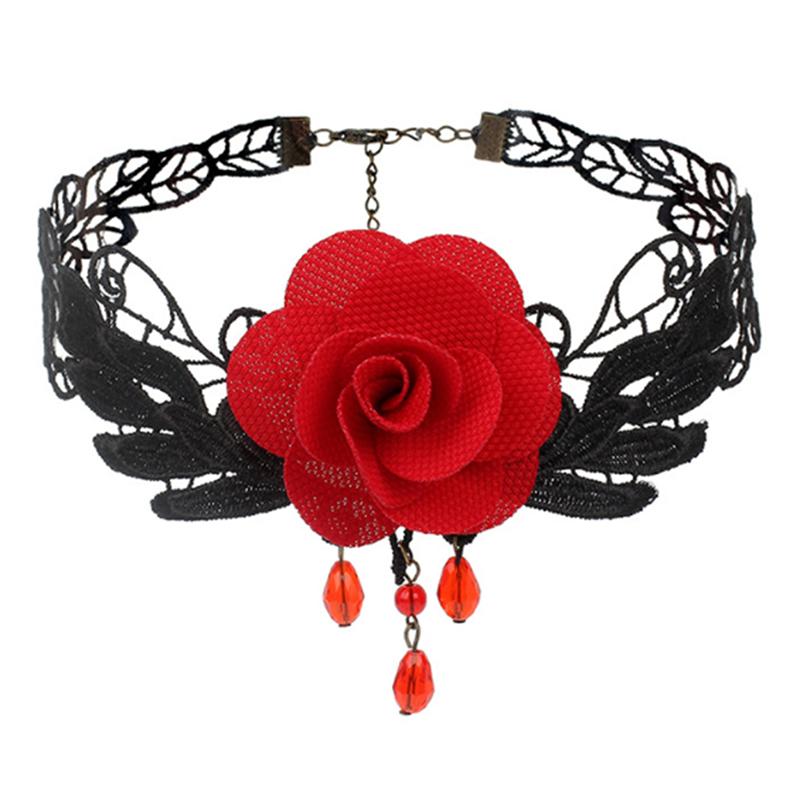 

Chokers Halloween Sexy Gothic Punk Style Necklace Black Lace Neck Chain Collar Retro Victorian Women's Steampunk Jewelry