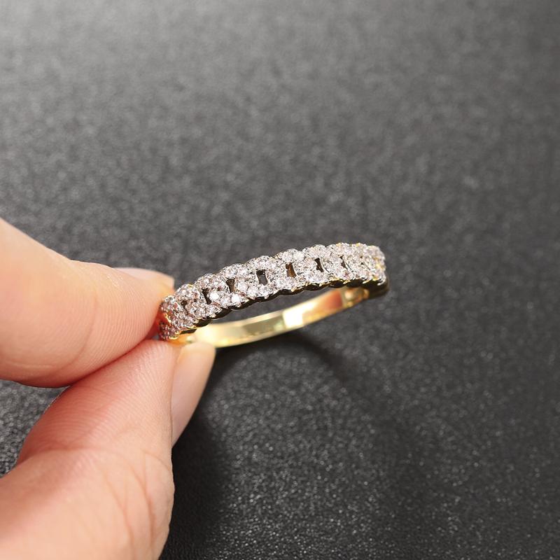 

Cluster Rings Gold Stacking For Women Hollow Micro-inlaid Zircon Crystal Punk Korean Style 2021 Fashion Jewelry Drop R733, Golden;silver