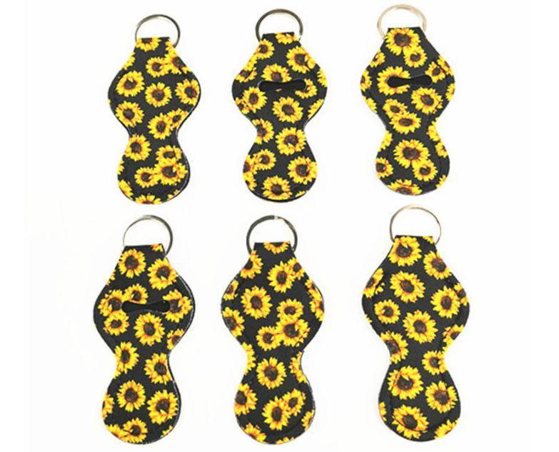 

Sunflower Style Stock Neoprene Keychain Chapstick Holder For Sale Factory Wholesale 100pc/200pc/300pc/500pc/1000pc Party Favor