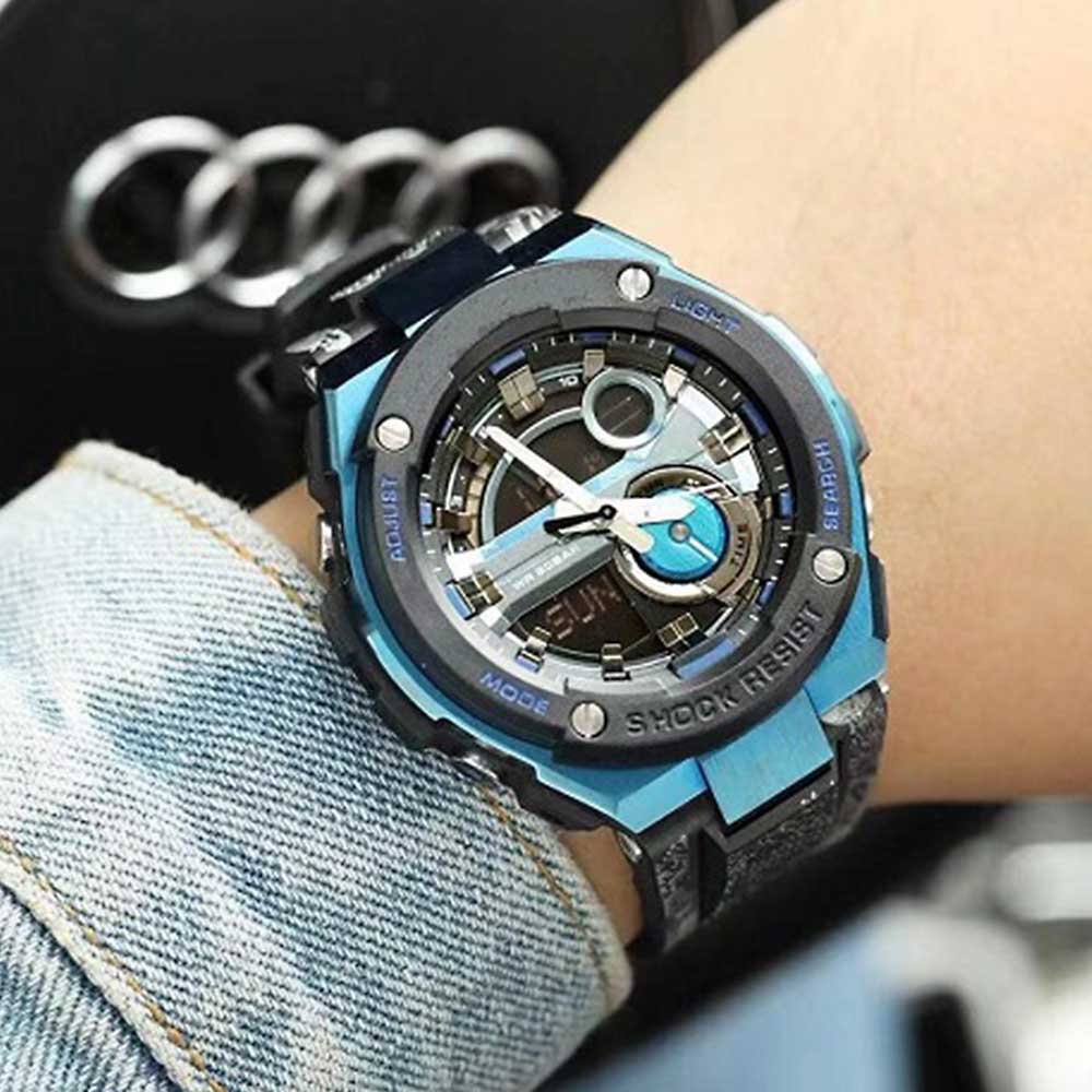 

Sell sports leisure quartz LED male watch waterproof digital electronic world accurate time, all functions can be operated, Slivery;brown