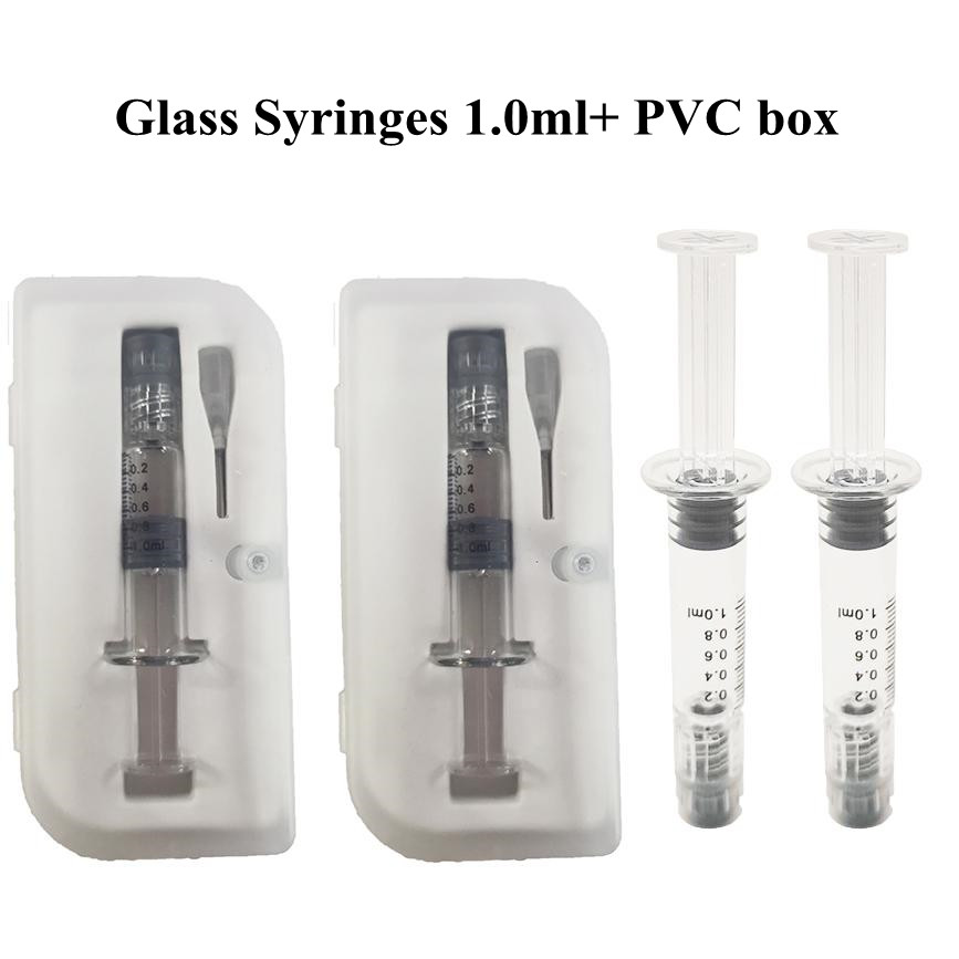 

Glass Syringe Luer Lock Injector 1ML Clear Plunger Syringe for Vape Cartridges Oil Filling Tools with Measurement Mark Tip Vaporizer Pens OEM Logo