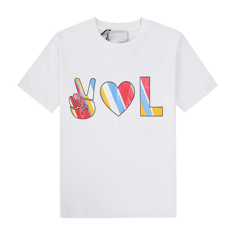

Designer Tide T Shirts Chest Letter Laminated Print Short Sleeve High Street Loose Oversize Casual T-shirt 100% Pure Cotton Tops Simple, White