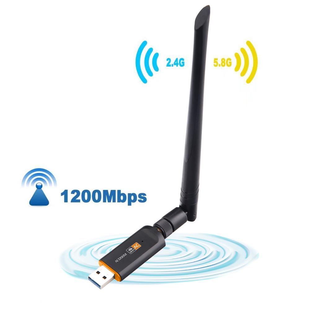 

USB 3.0 1200Mbps Wifi Adapter Dual Band 5GHz 2.4Ghz 802.11ac Antenna Dongle Network Card For Laptop Desktop