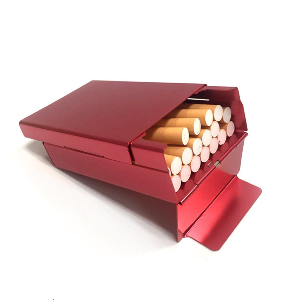

Cigarette case Dongguan high grade cigarette creative packaging tinplate push pull automatic spring cover iron box and tin can