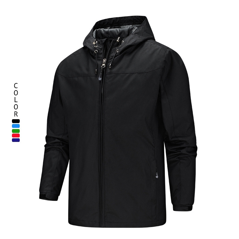 

2021 men's jacket coat hat large size thin submachine men, Black