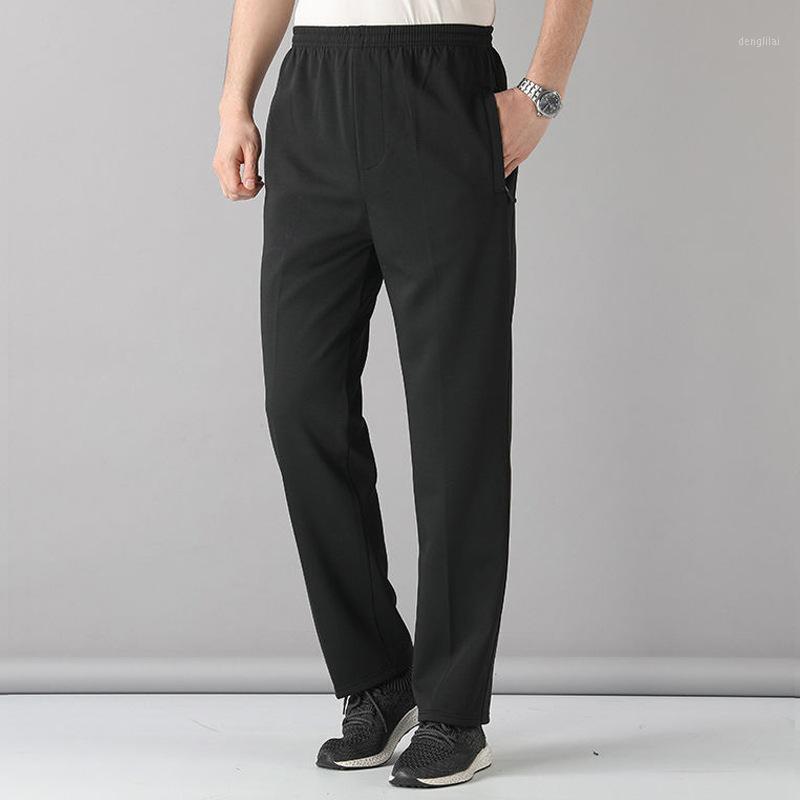 

Men's Pants Spring Autumn Men Casual Sports Loose Sweatpants Basic Trousers Tracksuit Bottoms Sportswear Knitted Straight, Black