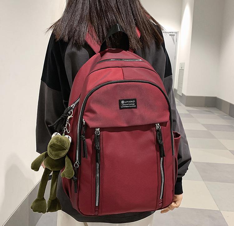 

High Quality Women's Backpack Nylon Schoolbag For Teenage Girls College Student Book Rucksack Mochila Female School Bag, Black