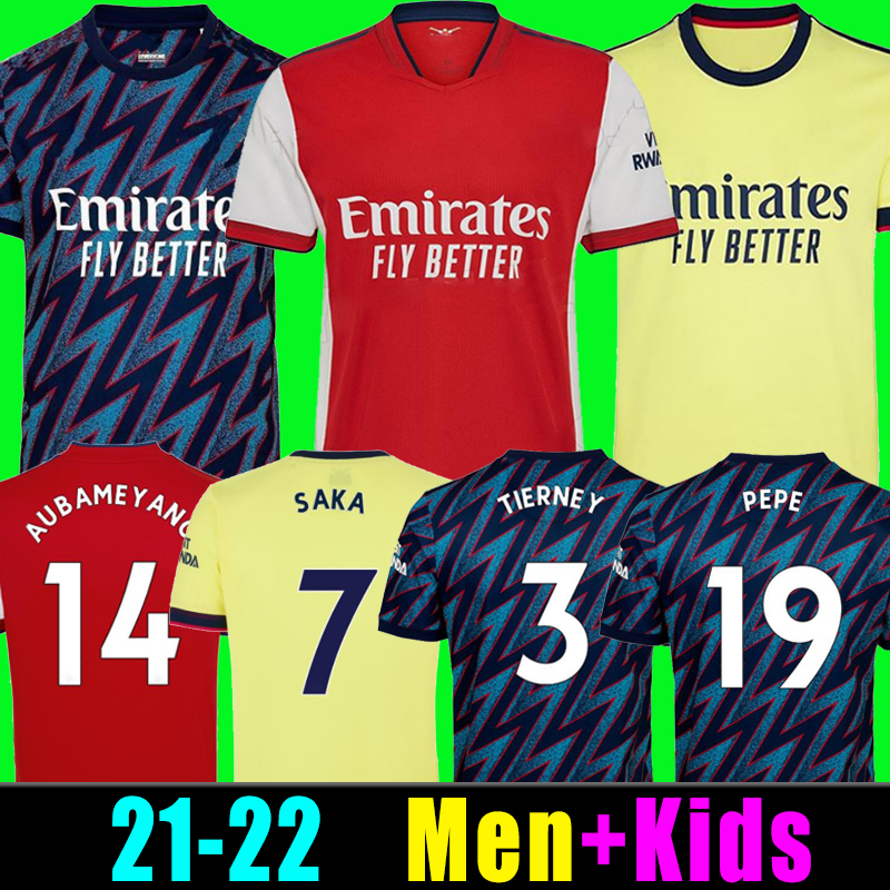 

21 22 PEPE SAKA jerseyS Fans Player version Gunners ARsen ØDEGAARD THOMAS WILLIAN NICOLAS TIERNEY SMITH ROWE 2021 2022 soccer football shirt Men + Kids kit uniforms 777, 21/22 home kids