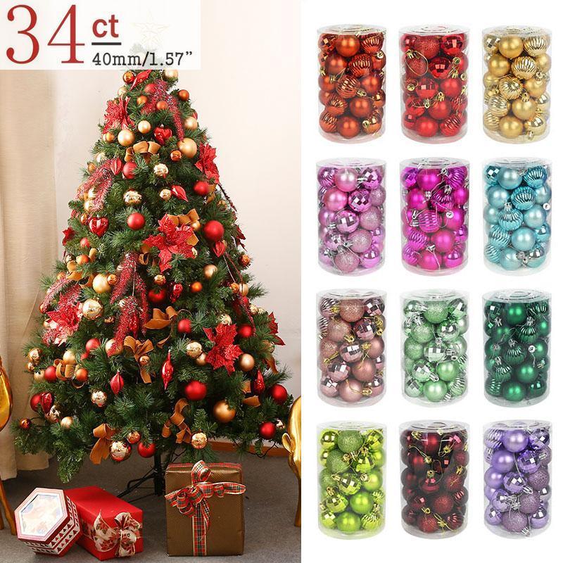 

Party Decoration 34pcs Ornaments Christmas Ball Tree Decorations Xmas Balls Hanging For Home Year Gift