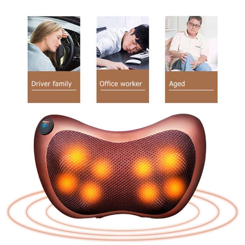 

Seat Cushions 4D Head Electric Massage Pillow Infrared Heating Neck Massager Home Car Multifunctional Shiatsu Relaxation Body Machine