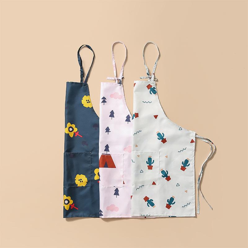 

Waterproof Polyester Apron Woman Adult Bibs Home Cooking Baking Coffee Shop Cleaning Men Aprons Kitchen Accessory