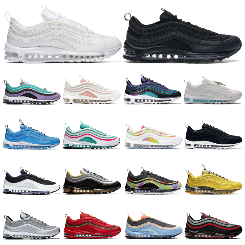 

max97 97s triple black white running shoes Sean Wotherspoon Bright Citron Persian Violet Silver Iridescent Neon Seoul Jesus University Red sneakers trainers, Volt