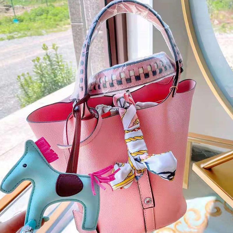 

Fashion lady luxury designer hand bag classic solid color Genuine Leather bucket Clutch top high quality women wallet vegetable basket