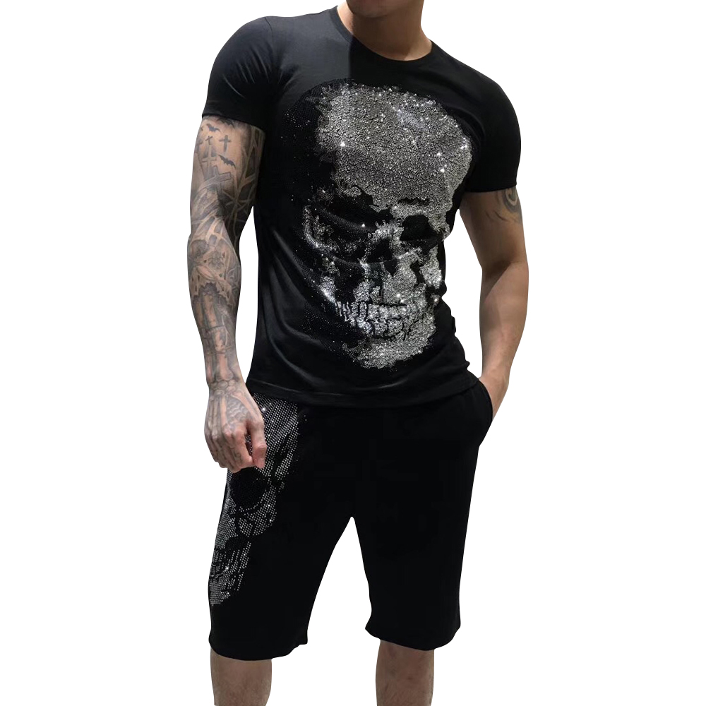 

PLEIN BEAR T SHIRT PP Mens Designer Tshirts Brand Clothing Men's Rhinestone Graphic T-Shirt Skull Printed Bling Stone Classical High Quality Hip Hop Casual Top Tees, Black