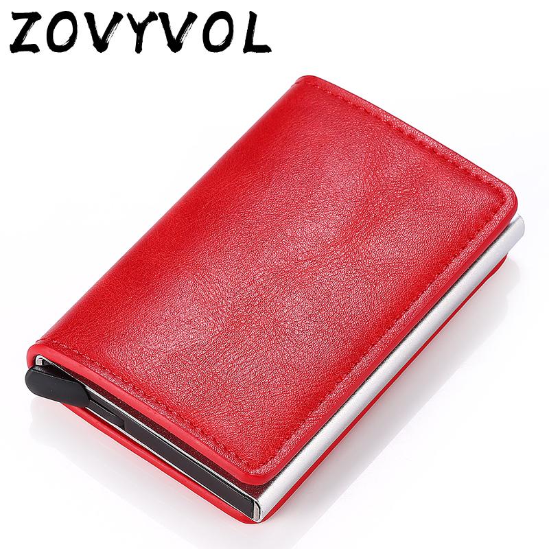 

Blocking Wallet RFID Holder Black Card Aluminum Slim Metal ID Drop Wallets, Red;black