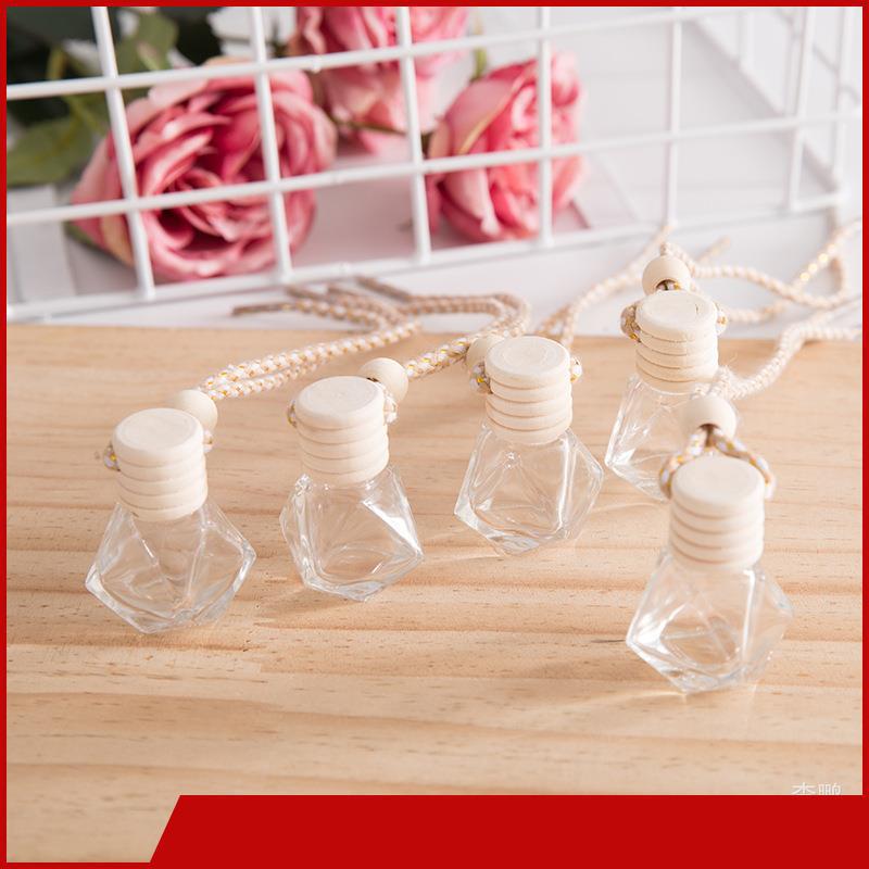 

Wooden Car Perfume Empty Bottle Aromatherapy Essential Oil Bottle Creative Car Interior Supplies Hanging Air Freshener Diffuser 688 S2