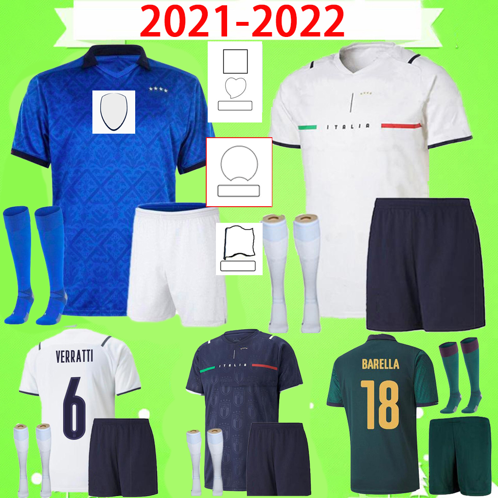 

Mens + Kids Kit with socks 2021 ITALY soccer Jerseys final INSIGNE boys Football shirts 20 21  CHIELLINI BONUCCI 2022 goalkeeper Adults Italia child uniform shorts, 2020-2021