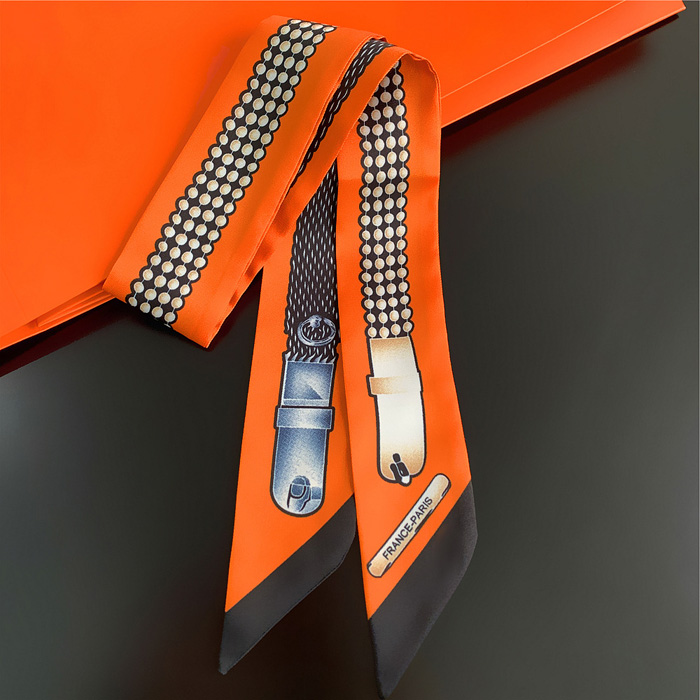 

Outdoor scarves Fashion Bandeau For Women Chic Lady's Hairband HeadBand Imitation Silk Luxury Design Long Neck Tie Neckerchief Bag Decoration Scarf