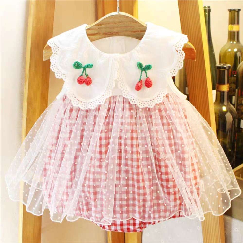 

Baby dress girl's bodysuit 21 summer foreign bag fart skirt 100 day banquet one year old net red ha climbing, White