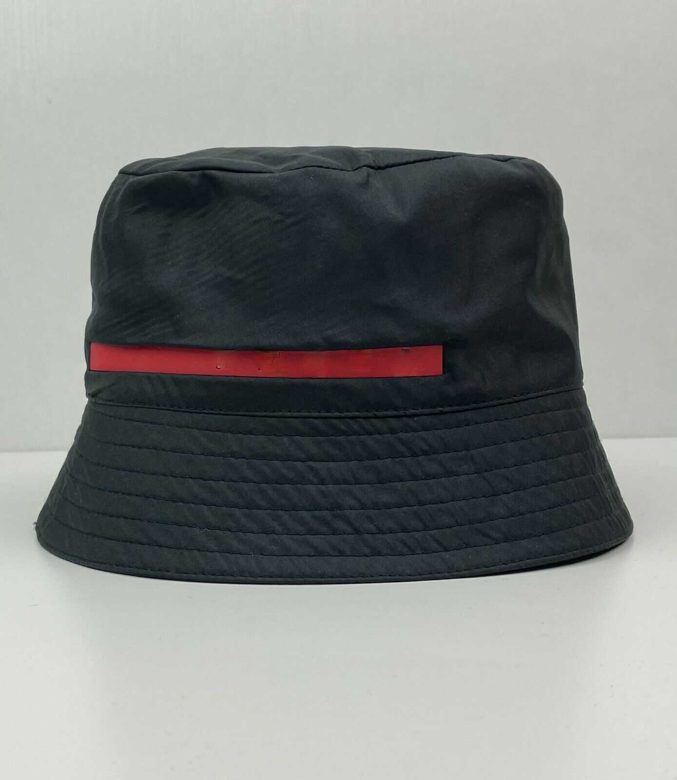 

Nylon Linea Rossa Red Stripe Technical Bucket Hat Black Logo