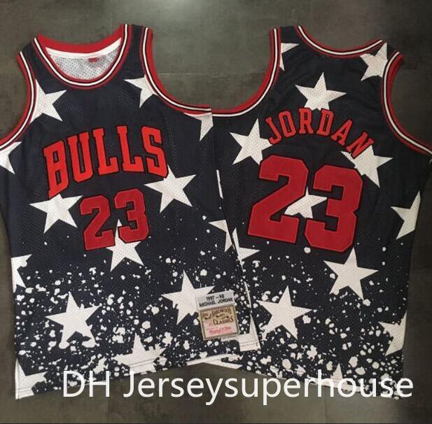 

MEN basketball ChicagoBulls23 Michael JD 1997-98 red/black Hardwoods Classics retro Jersey, Black;red