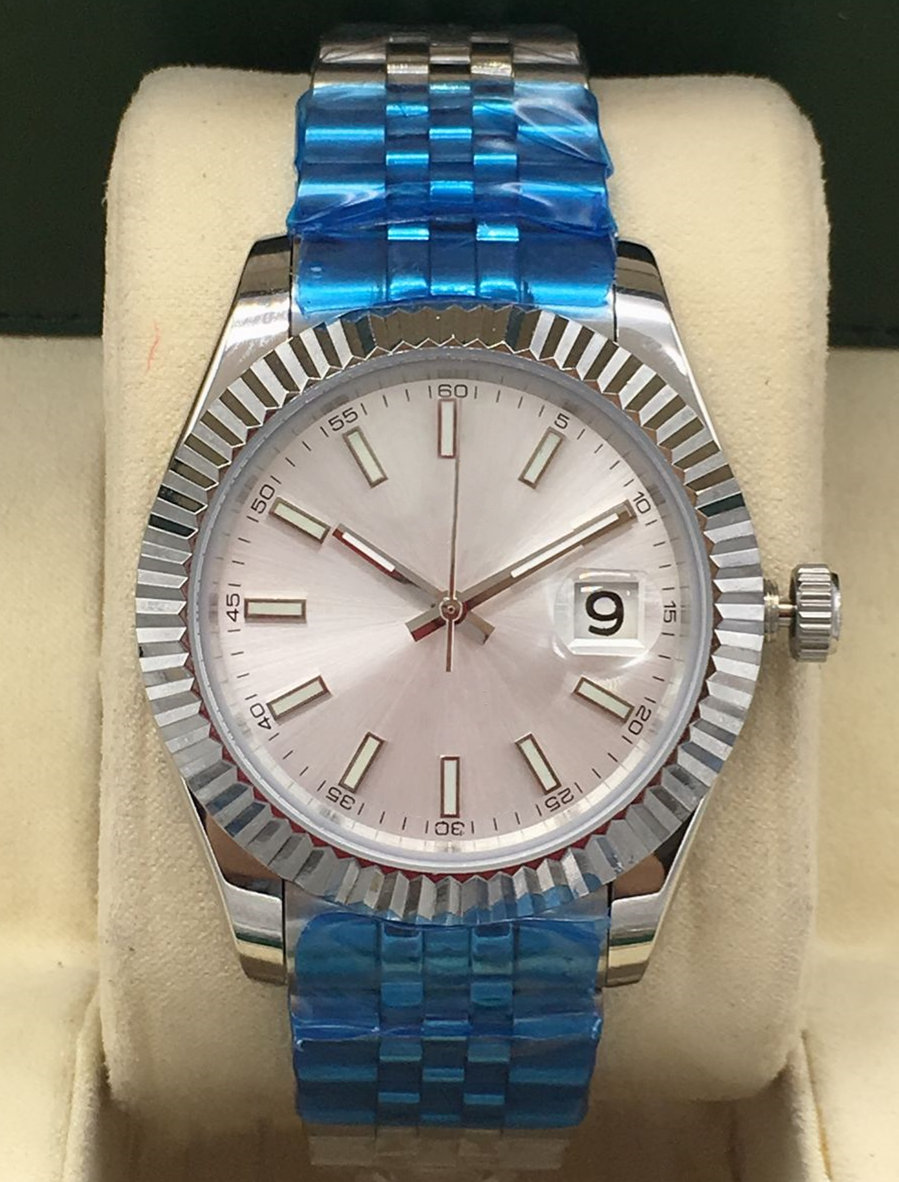 

2021 luxury automatic 2813 mechanical watch men's large magnifying glass 41mm36mm women's stainless steel sapphire solid buckle, Box