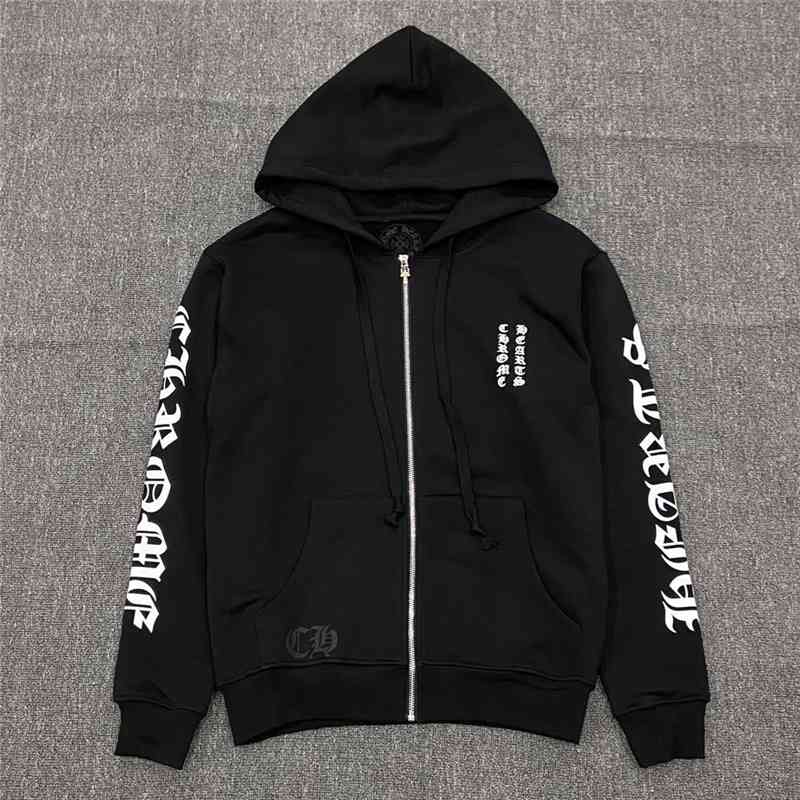 

21ss new fashion brand men's and women's cardigan Hooded Sweater personality crosin cross casual loose jacketHZ02, Black