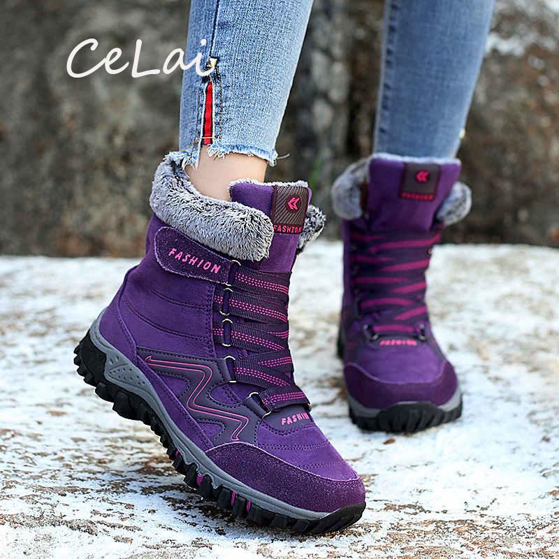 

Lightweight Platform Shoes Warm Fur Woman Booties Unisex Fashion Women Waterproof Boots Big Size Designer Comfy Bota NA47, Black