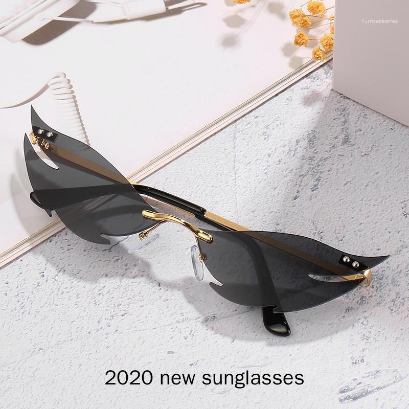 

Women Sunglasses Rimless UV400 Brand Designer High Quality Gradient Cat Sun Glasses Female Oculos With Box NX1