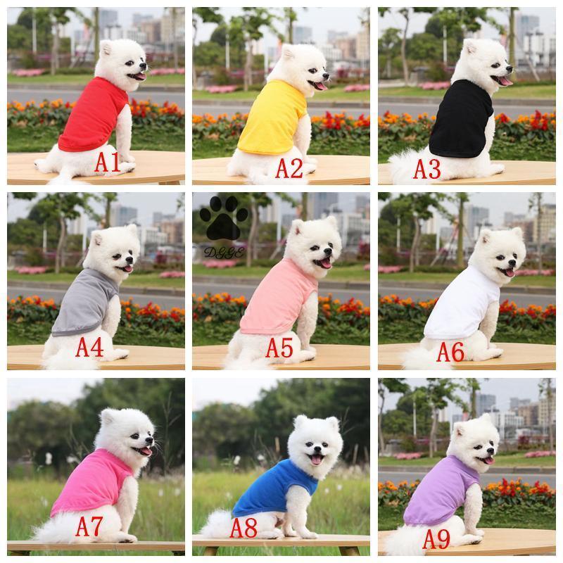 

Towser Dog Apparel Sublimation Blanks Large Dogs Clothes White Blank Puppy Shirts Solid Color Small T Shirt Cotton Outwear, Mix colors remark no