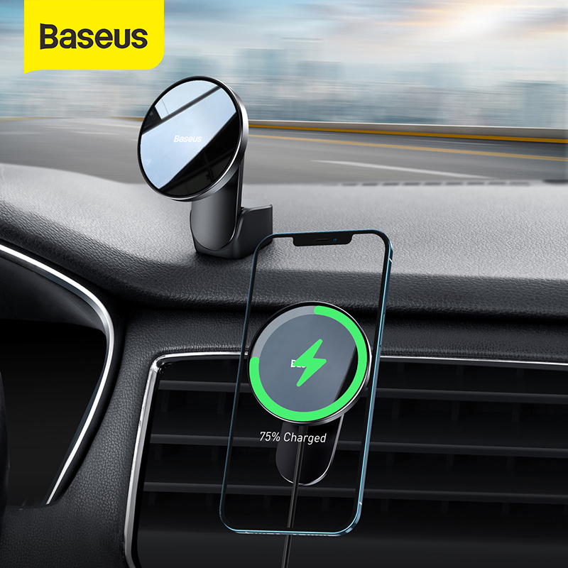 

Baseus Magnetic Wireless Charger For iphone 12 Pro Max Car Holder Fast Wireless Charging Quick Charger Car Mount For iphone