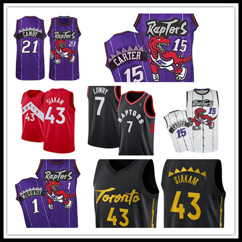 

TorontoRaptorsJersey Pascal 43 Siakam Kyle 7 Lowry Basketball Jerseys Retro Mesh Vince 15 Carter Marcus 21 Camby Tracy 1 McGrady, Black;red