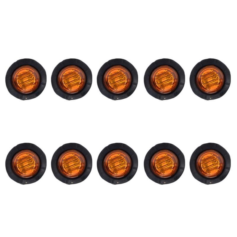 

Parts 10pcs /3-LED Light Truck Trailer Round Side Marker Lamp