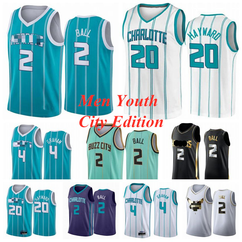 

Hornets Basketball Jerseys 20 Gordon Hayward 4 Devonte 2 LaMelo Ball Jersey 2021 Youth City Swingman Edition White Blue S-XXXL, Black;red