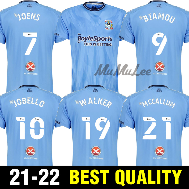 

2021 2022 Coventry City SOCCER Jerseys OSTIGARD JOBELLO WALKER McCallum DA COSTA HAMER 21 22 Home Blue FOOTBALL ShirtS THAILAND SIZE S-XXL