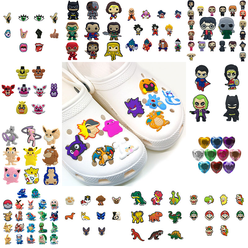 

mix50pcs croc Charms cartoon Soft Pvc Shoe Charm Accessories Decorations custom JIBZ for clog shoes childrens gift, White;pink